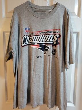 Reebok New England Patriots 2007 AFC Champs T-Shirt Size Large